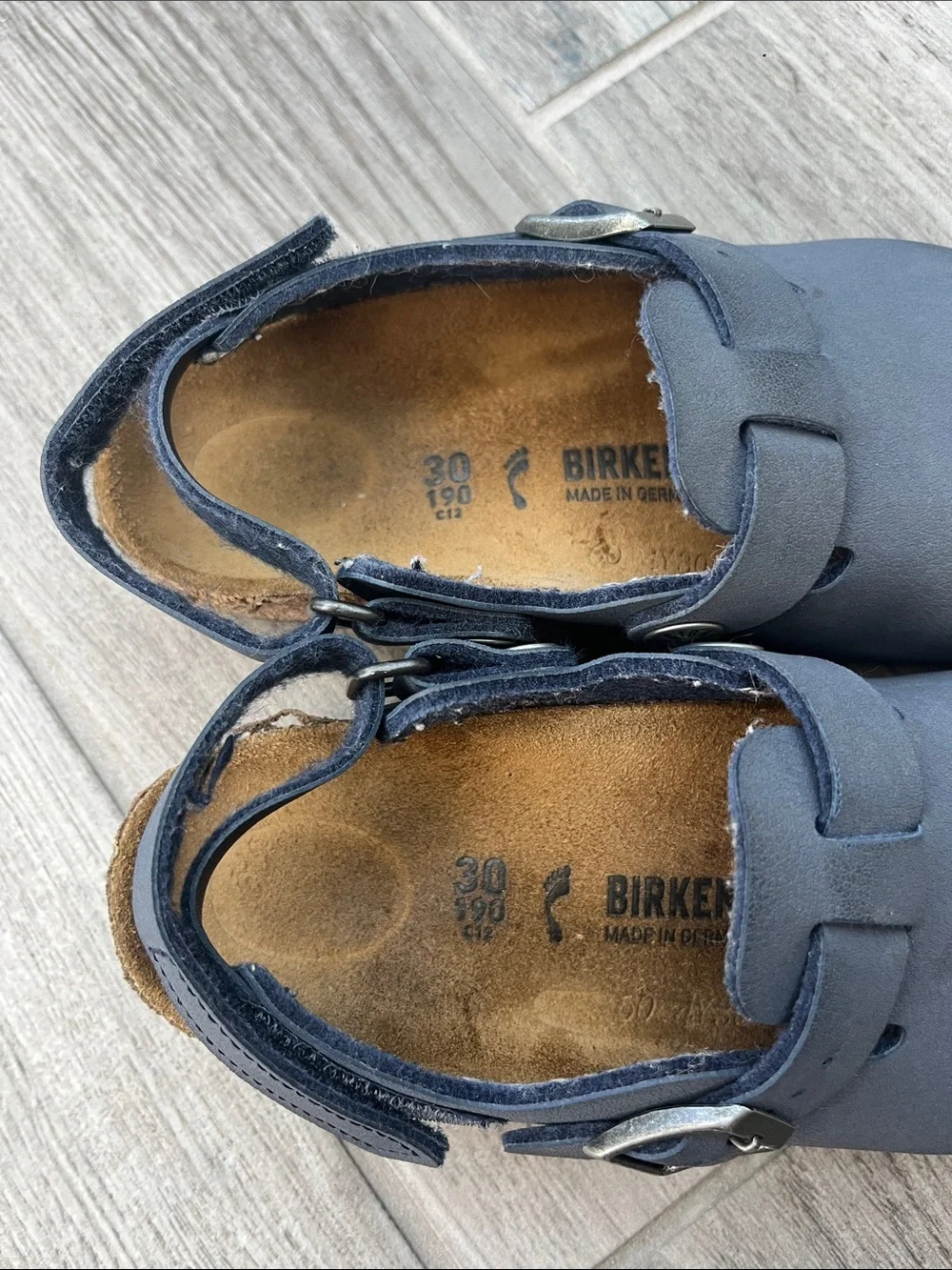 Birkenstock Kids Navy Closed-Toe Buckle Moccasins